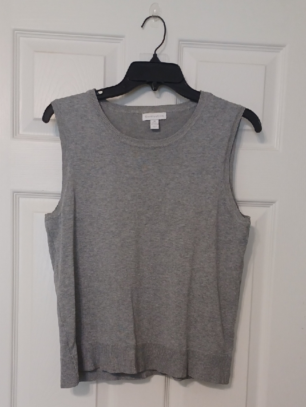 Charter Club Sz M, silk/cotton Blend, Heather Gray Sleeveless Knit Tank